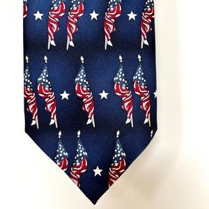 Vintage Patriotic American Flag Silk Tie by Stonehenge